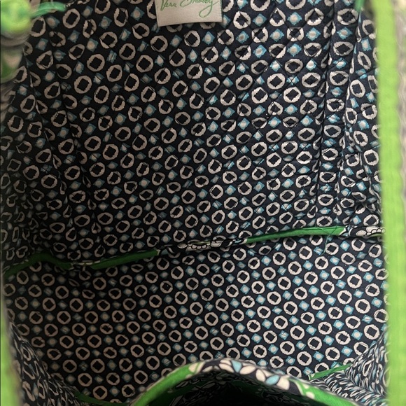 Vera Bradley Green Quilted Tote with Floral Medallions - Picture 4 of 7